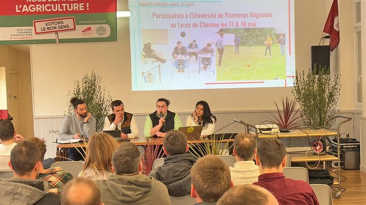 Vendredi 24 janvier, à Férolles. JA 45 a tenu son assemblée générale, présidée par Valentin Caron.