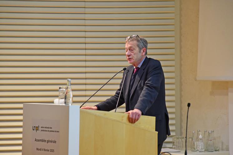 Philippe Bureau, président du cabinet Itari, a livré une analyse sur l'anticipation des risques sur le marché de la pomme de terre lors de l'assemblée générale de l'UNPT, le 4 février à Paris.