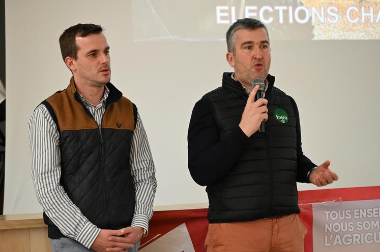 Valentin Caron (à g.) et Sébastien Méry (à d.), ont représenté la liste FNSEA/JA durant cette année de campagne. 
