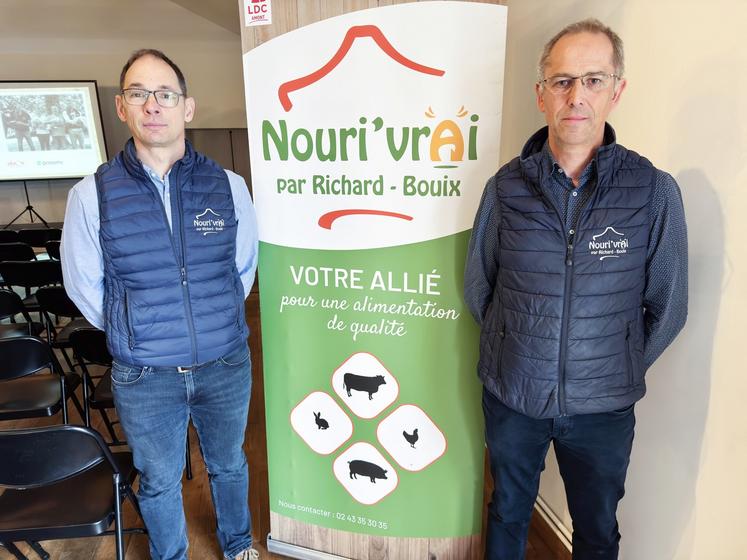 Didier Richard (à g.), président de Nouri'vrai, et Alexis Hermenault (à d.), responsable commercial.