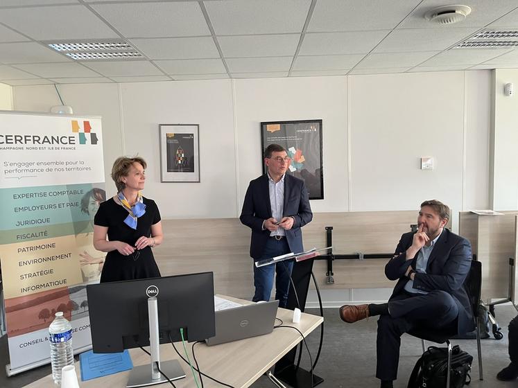 Meaux, vendredi 14 février. De g. à d., Lucie Heurtaut, Charles-Auguste Benoist et Sébastien Mérat sont intervenus au cours de l'assemblée générale. 