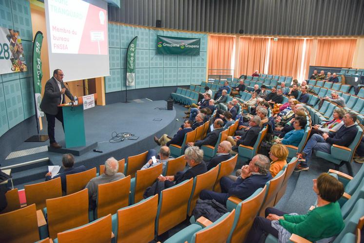 Vendredi 7 mars, à Chartres. La 79e assemblée générale de la FNSEA d'Eure-et-Loir a permis de faire le bilan syndical de l'année 2024. 