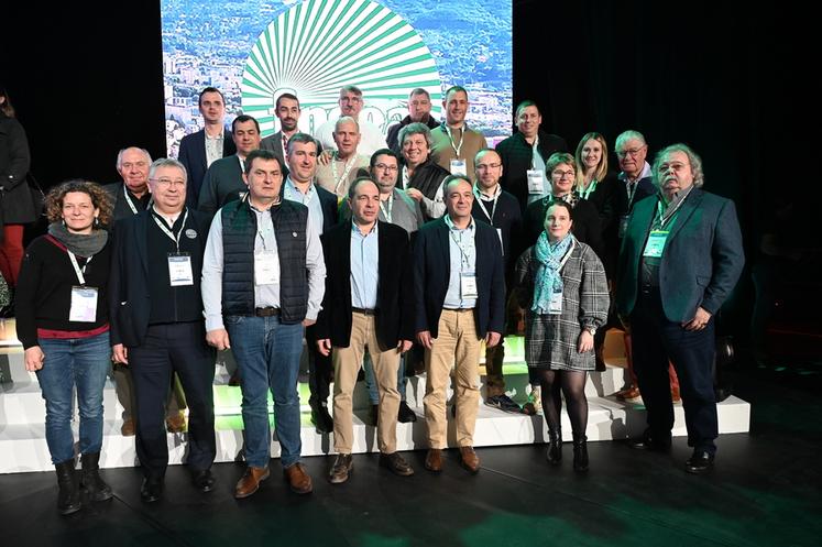 La délégation Centre-Val de Loire au congrès de la FNSEA à Grenoble, mardi 25 mars 2025.