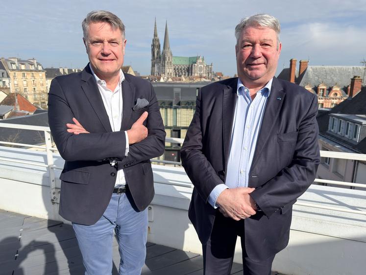 Le directeur général du Crédit agricole Val de France, Jérôme Hombourger, et son président, Dominique Lefebvre, dressent le bilan de l'année 2024.