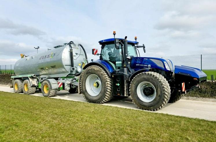 Le T7.270 Methane Power GNC était en démonstration début mars dans la Marne.