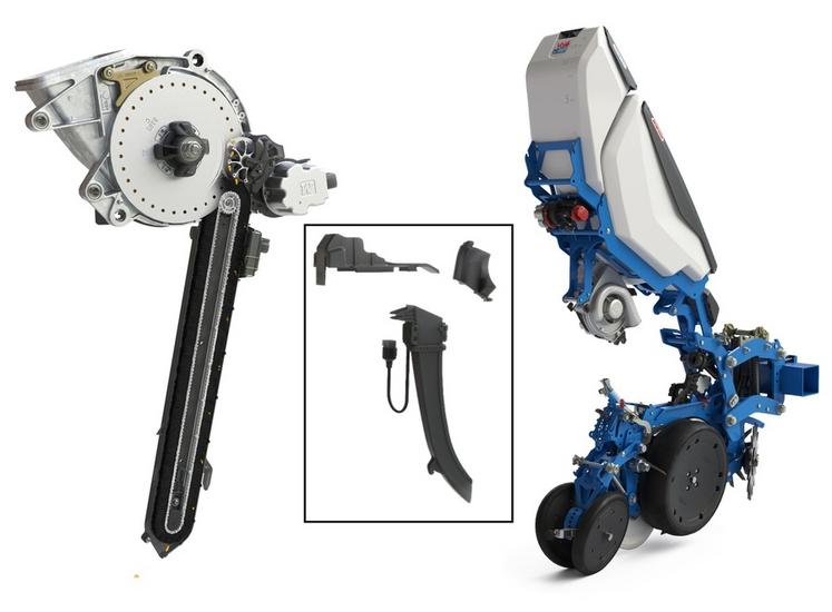 Le semoir monograine ValoTerra Ultimate de Monosem reçoit au choix un système de guidage à courroie à brosse ou un tube de descente, pour s’adapter aux différents types de graine.