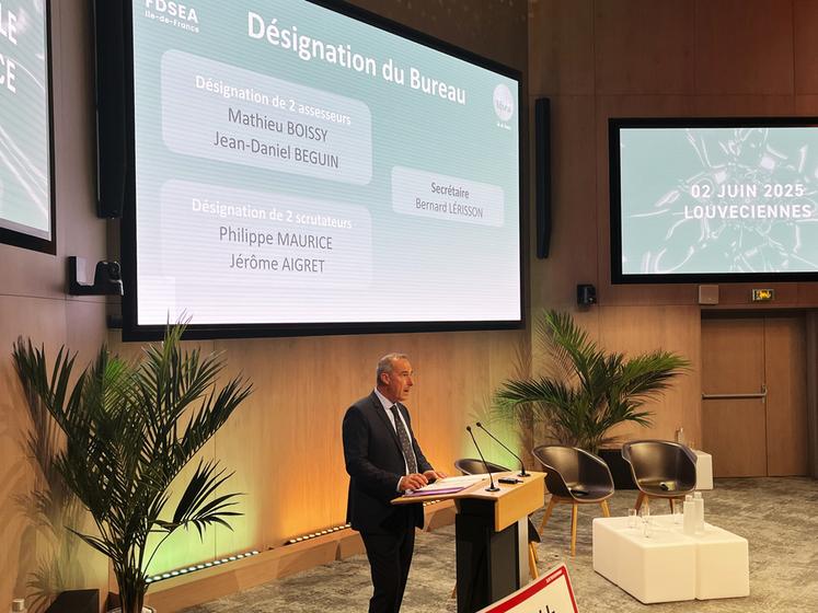 Guillaume Moret, président de la FDSEA, a ouvert la 80e assemblée générale de l’organisation syndicale.