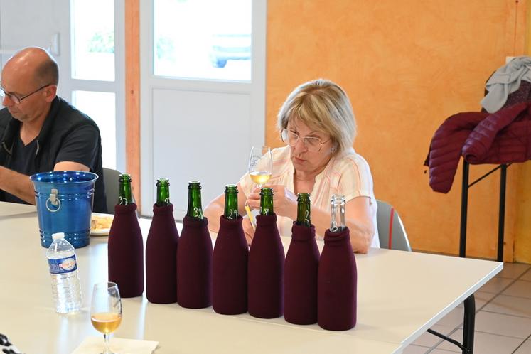 Mercredi 14 mai, à Droué. Une dizaine de jurés ont dégusté les différents échantillons de cidre et de poiré en compétition.