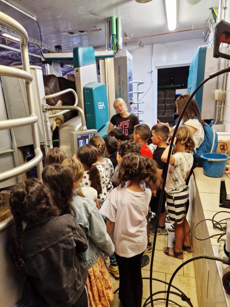 Une cinquantaine d'élève du Loiret ont visité une exploitation laitière à Dry. 