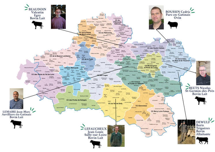 La carte des éleveurs Qualilait participant à l'opération d’immersions professionnelles.