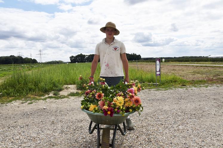 L'équipe de la cueillette ramasse aussi des fleurs pour proposer des bouquets tout prêts.