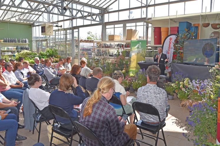 Le Thillay (Val-d'Oise), jeudi 18 septembre. Christophe Jarry, président du Conseil horticole d'Île-de-France, a ouvert le comité de filière horti-pépi.