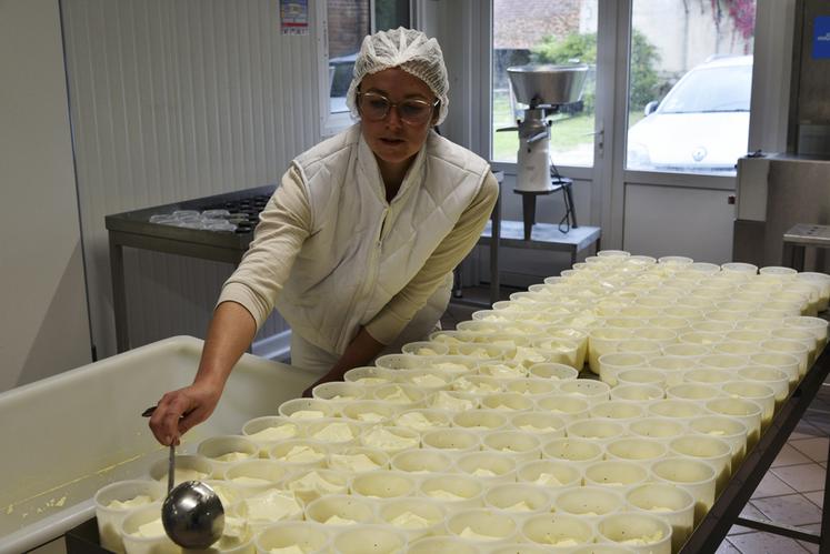 Dans sa fromagerie installée au domaine du Ciran, à Ménestreau-en-Villette, Anne-Aël Leroy transforme désormais l’intégralité du lait de son troupeau. 