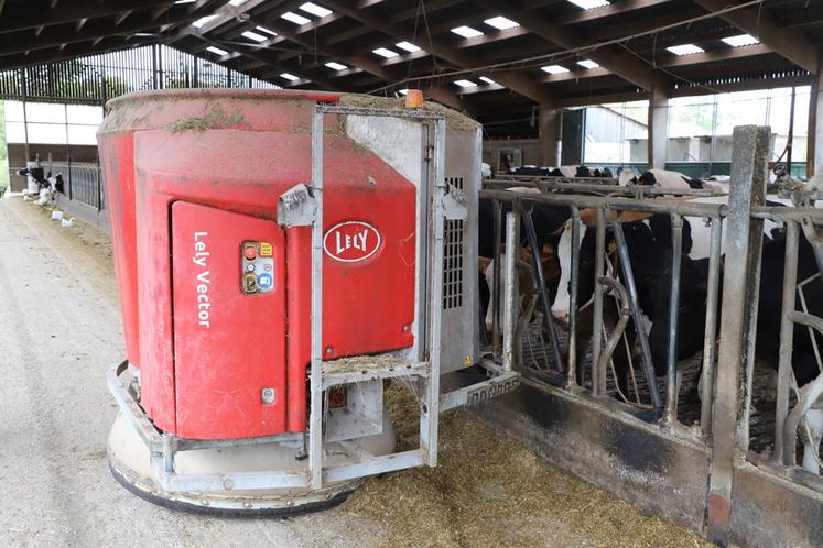 Le robot d'alimentation Lely Vector assure une répartition équilibrée pour les bovins. 