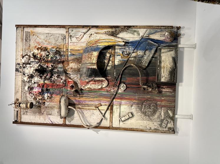 Un des "Tirs" de Niki de Saint Phalle exposé au Grand Palais, à Paris. 