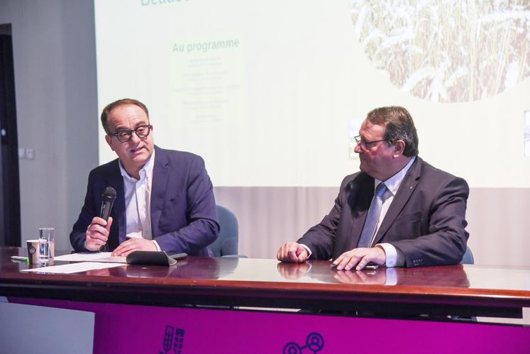 Le 12 décembre, à Châteaudun. Collecte en berne mais résultats records pour la coopérative Bonneval Beauce et Perche, présidée par Arnaud Mercier (à g.) et dirigée par Guillaume Rivet.