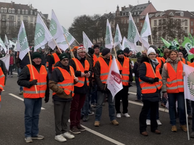 Mardi 20 janvier 2026, à Strasbourg. Mobilisation des agriculteurs.