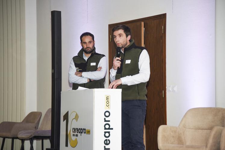 Mardi 16 décembre, à Châteaudun. Vincent Guilhem de Pothuau (à g.) et Pierre-Antoine Foreau ont invité clients et partenaires pour fêter les 10 ans de Cereapro.