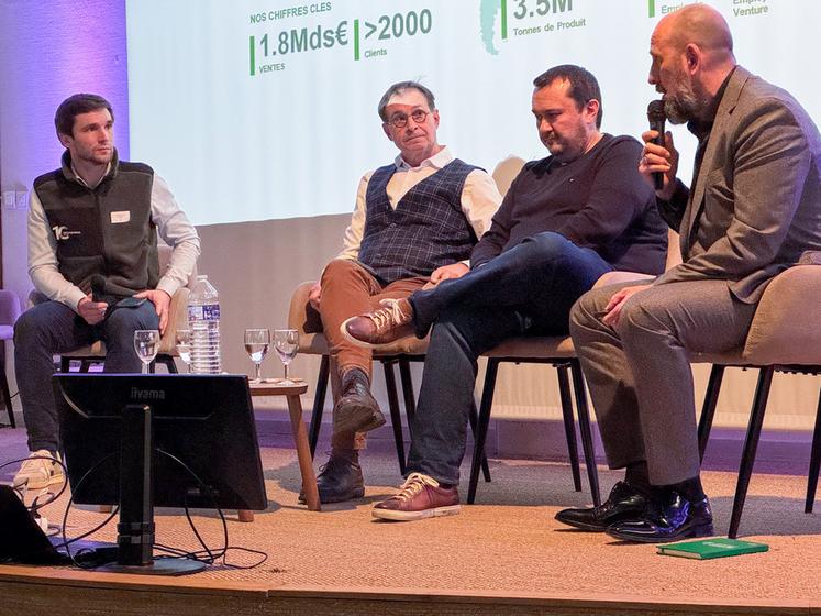 Mardi 16 décembre, à Châteaudun. Éric Le Texier, Olivier Frey et Éric Quineau (de d. à g.), trois experts du secteur agricole, envisagent son avenir lors des 10 ans de Cereapro.