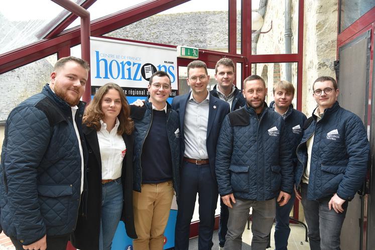 Nangis, jeudi 19 février. Le nouveau bureau de Jeunes agriculteurs de Seine-et-Marne. Avec notamment, en partant de la gauche, Jean-Baptiste Ney, Océane Ney et Armand Chevron.