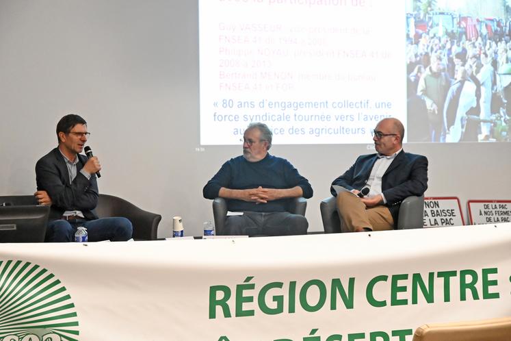 Lors d'une table ronde, d'anciens élus de la FNSEA 41 ont retracé leur parcours ainsi que celui du syndicat tout en rappelant l'importance de l'engagement syndical.