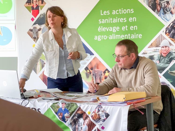 Mardi 24 mars, à Miermaigne. Toute l'actualité sanitaire du bétail a été passée en revue par la directrice du GDS 28, Claire Auguste, et son président, Bertrand Desvaux.