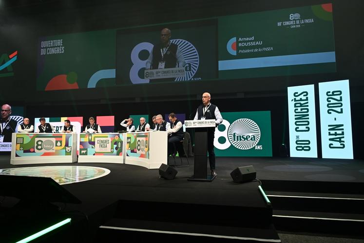 Ouverture du congrès FNSEA 2026 à Caen par son président Arnaud Rousseau.
