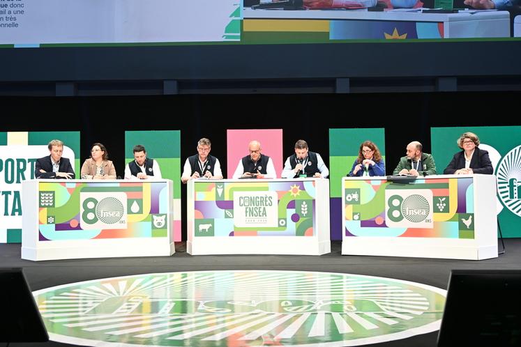 Tribune du congrès lors du débat sur le rapport d'orientation.