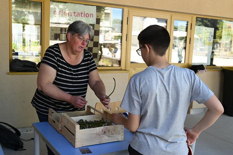 Jeudi 21 mai, à Veuzain-sur-Loire. Lors de l'opération De la terre à l'assiette organisée par le conseil départemental au collège, certains élèves ont découvert les asperges vertes.