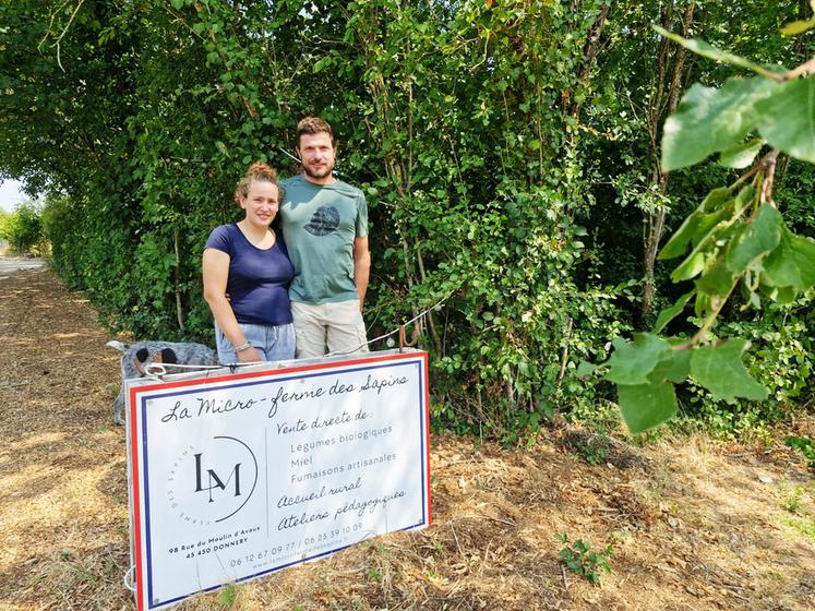 Marion Loiseau et Laurent Perdoux cultivent 2 600 m² en maraîchage bio intensif à Donnery (Loiret).