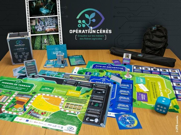 La mallette Opération Cérès s’appuie sur six jeux pour faire découvrir plus de 150 métiers de l’agriculture et de l’agroalimentaire.