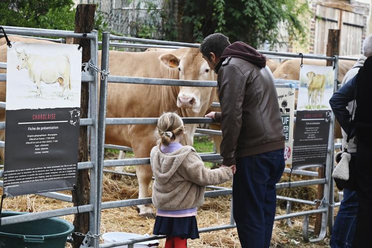 Enfants et parents étaient heureux de visiter la foire aux bestiaux, tradition ancestrale.