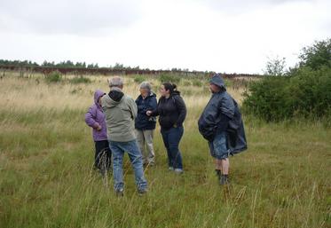 Le petit groupe de la balade nature du 9 juillet sur le site de la Michellerie.