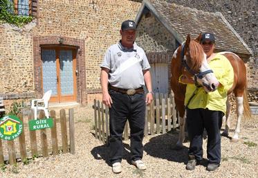 Le 6 juillet à Montigny-sur-Avre. Aude et Emmanuel Dodart proposent un gîte au cœur de leur ferme équestre où ils élèvent des chevaux paint horse.