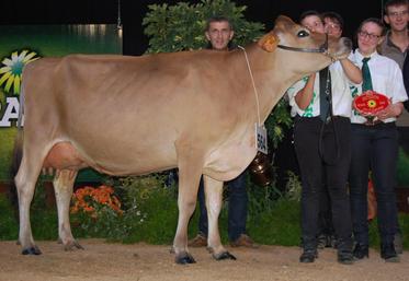 Le 18 septembre, à Rennes. Digne fille de Danaé, Izaee, la jeune jersiaise de l’EARL Hyson-Voillot, a décroché le titre de Grande championne au Space.