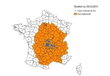 Après la découverte de nouveaux cas de fièvre catarrhale ovine, la zone réglementée a de nouveau évolué.