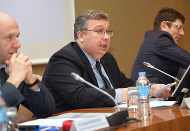 Le 29 février, à Chartres. Le président de la chambre d’Agriculture, Éric Thirouin, s’insurge contre la baisse prévue du soutien à l’agriculture du conseil départemental.