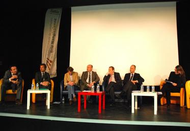 Nangis, mardi 15 mars. Acteurs du monde agricole, de l’industrie, des chambres consulaires et élus évoquent le développement économique des territoires ruraux et plus particulièrement celui de la Brie nangissienne. 