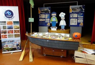 Le stand Mr Goodfish lors de la conférence sur le thème de la consommation responsable des produits de la mer, mardi 7 février 2017 à Blois.