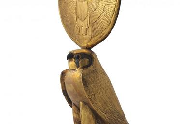 Figurine d’Horus sous les traits d’un faucon solaire - © Laboratoriorosso, Viterbo/Italy