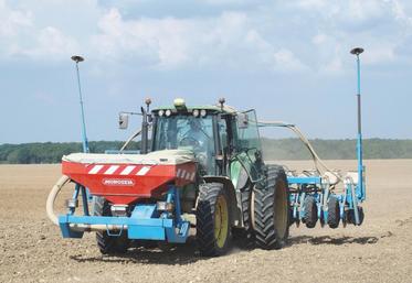 Le 24 avril, un semis de tournesol à Santenay. 