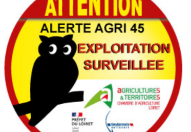 Autocollant Alerte Agri 45.