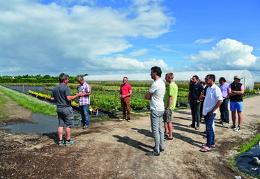 Avant de commencer les assemblées générales, Xavier Lavedeau a fait visiter la pépinière à l'ensemble des participants.