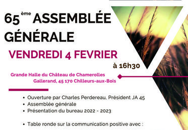 JA Loiret présentera, à l’occasion de son assemblée générale, les Terres de Jim en Beauce, l'événement phare de la rentrée.