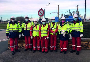 Le 9 mars au Havre (Seine-Maritime), le bureau de la FNSEA Grand Bassin parisien a visité l'usine Yara.