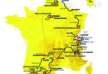 Le parcours du Tour de France cette année.