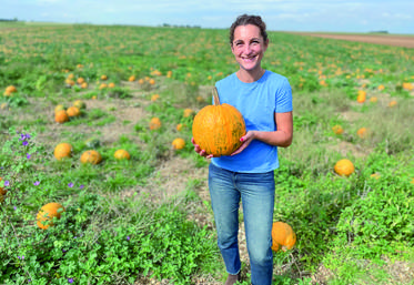 Le 14 septembre, à Viabon. Solenne Thevenet cultive une douzaine d'hectares de courges pour en commercialiser les graines sous la marque Valconie.