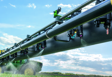 Avec l’ExactApply, il est possible de faire varier la vitesse de pulvérisation de 9 à 27 km/h à dose et pression constantes.