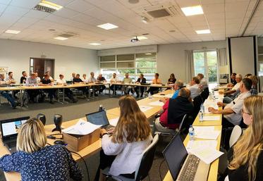 Mardi 13 septembre au Chesnay (Yvelines) lors du conseil d'administration de rentrée de la FDSEA Île-de-France.