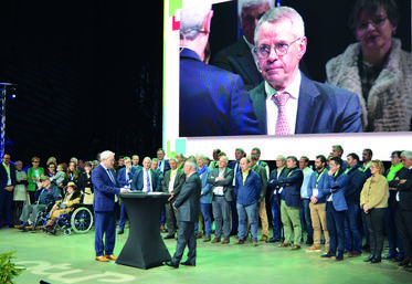 Le 9 décembre, à Rouen (Seine-Maritime). Le directeur général de NatUp, Patrick Aps, a salué le parcours de son président Jean-Charles Deschamps, qui cède sa place.